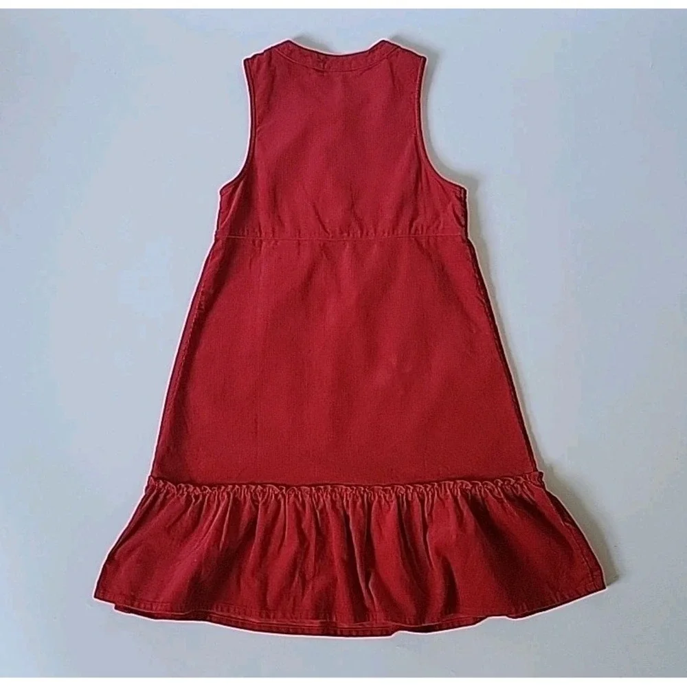 Gymboree Vintage Peruvian‎ Doll Corduroy A-Line Dress Red Flower Embroidered